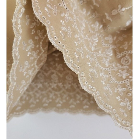 R Liz Claiborne Embroidered Mini Skirt Women Size 6 Beige Floral Boho Fall - Picture 3 of 7